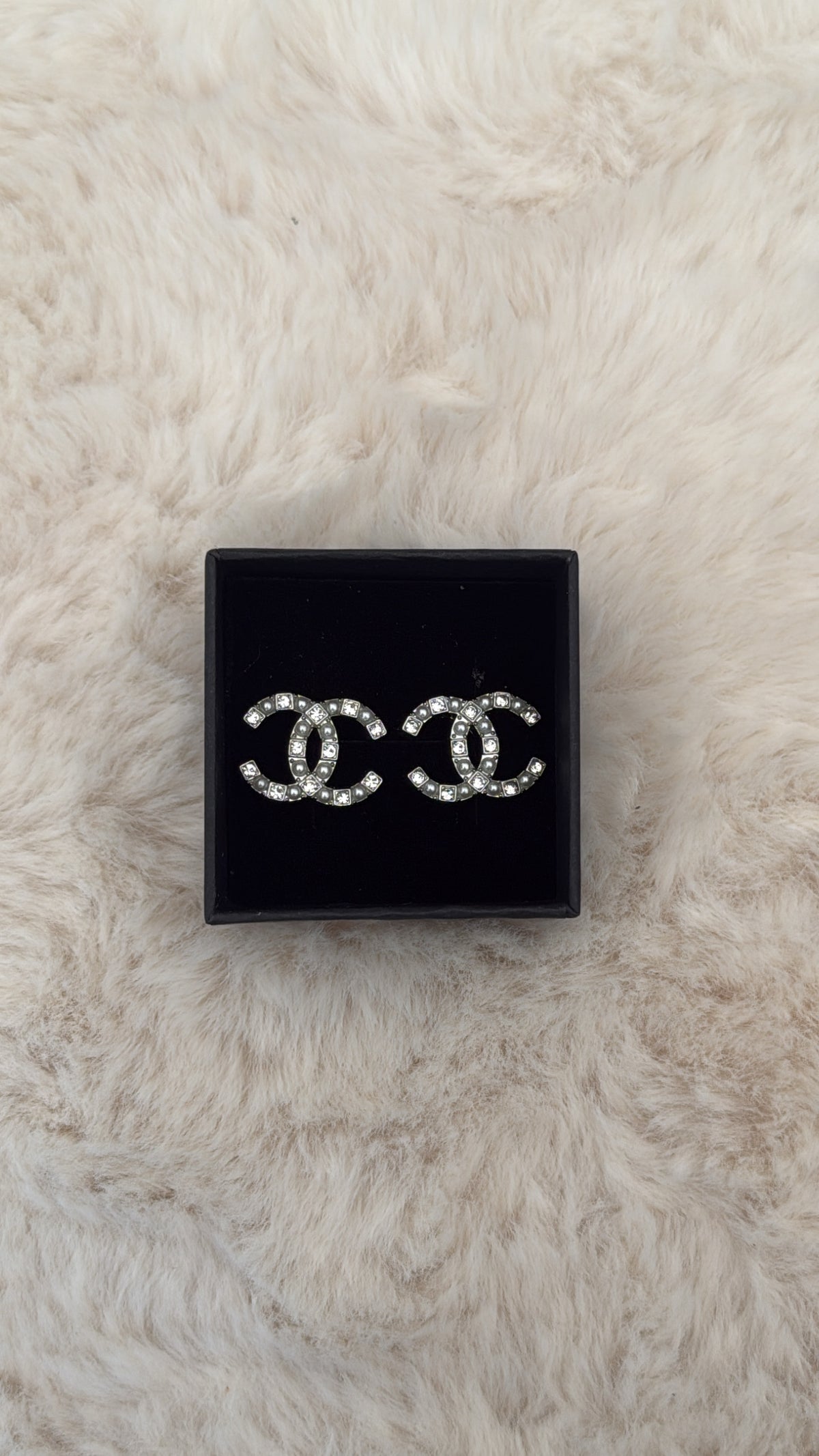 Boucle perlée & strass argenté